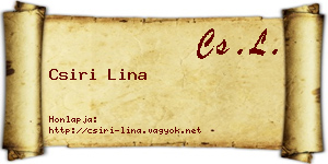 Csiri Lina névjegykártya